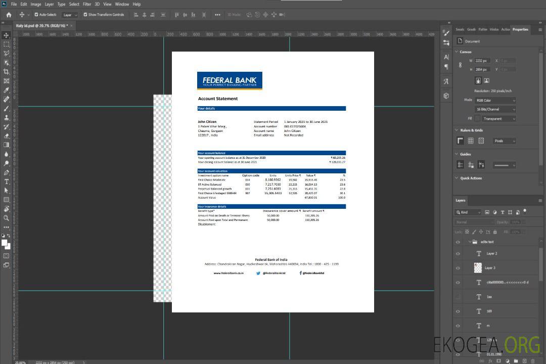 Modèle de relevé de la Banque fédérale indienne facile à remplir au format de fichier .xls et .pdf template